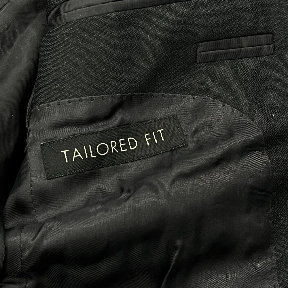 Jos‎ A Bank Suit Jacket Mens 38R Tailored Wool Dark Gray 2 Button Signature